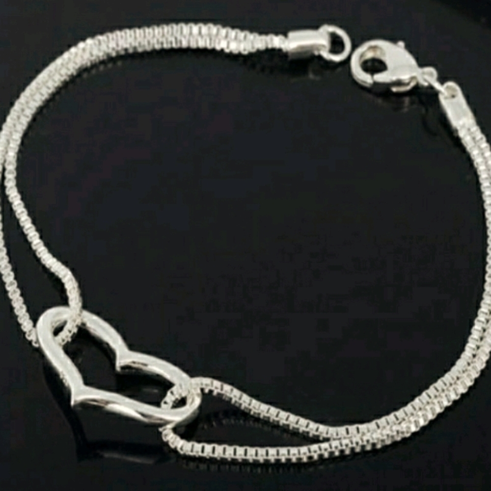 Silver Heart Love Bracelet